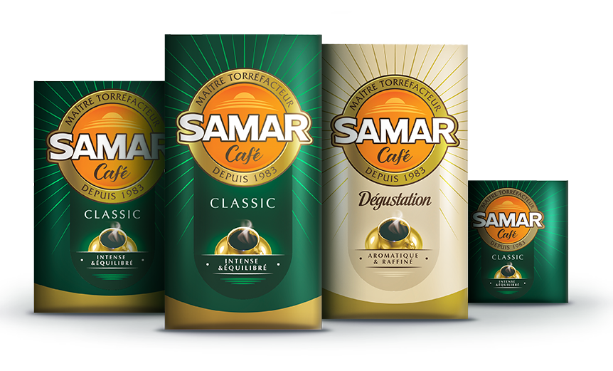 Produits de café Samar disponibles dans une variété de saveurs